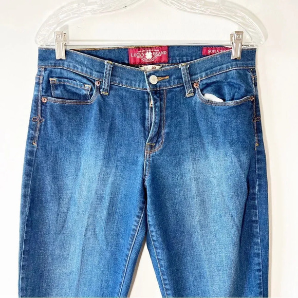 Lucky Brand Sofia Boot Cut Jean Dark Wash Flare Size 10 Long Western Style 10/30 - Picture 5 of 11